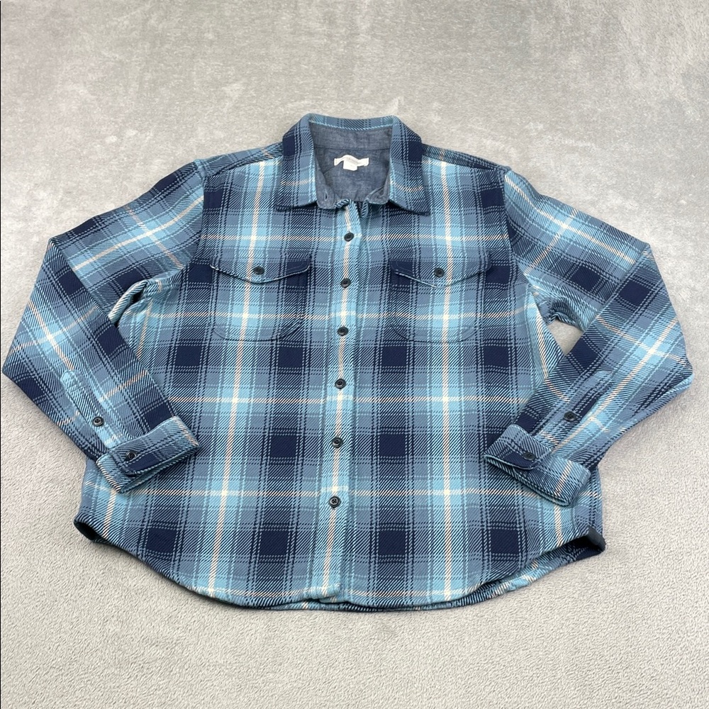 NEW Outerknown M/L Women's 100% Organic Cotton Blue Blanket Shirt